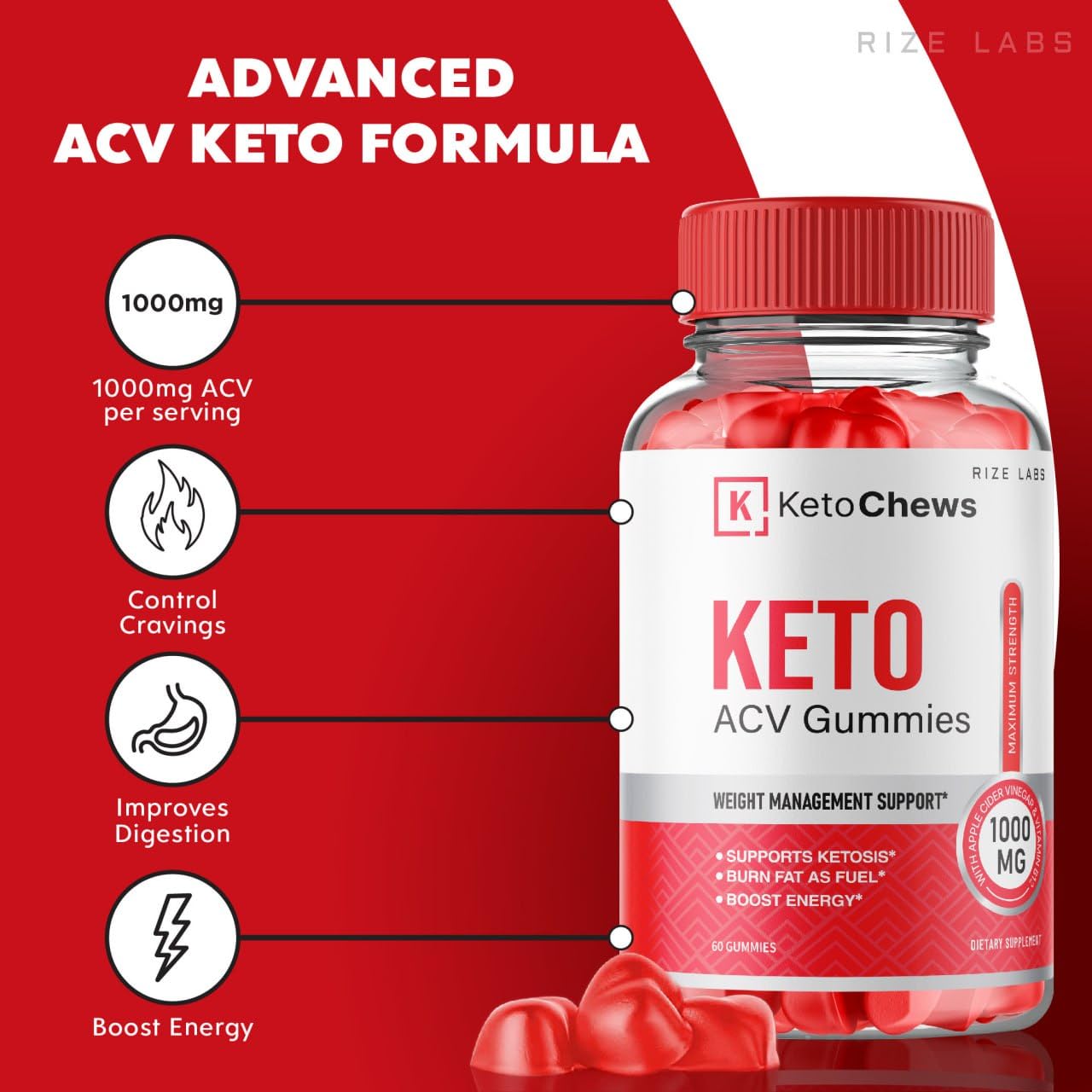 (2 Pack) Keto Chews Gummies - Keto Chews ACV Gummies for Weight Loss 525 MG rize labs Au supplements
