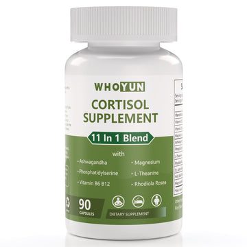 Whoyun Cortisol Supplement for Women, 11 in 1 Lower Cortisol Blend with Ashwagandha, Phosphatidylserine, Magnesium, L-Theanine, Vegan, 90 Capsules Whoyun Au supplements