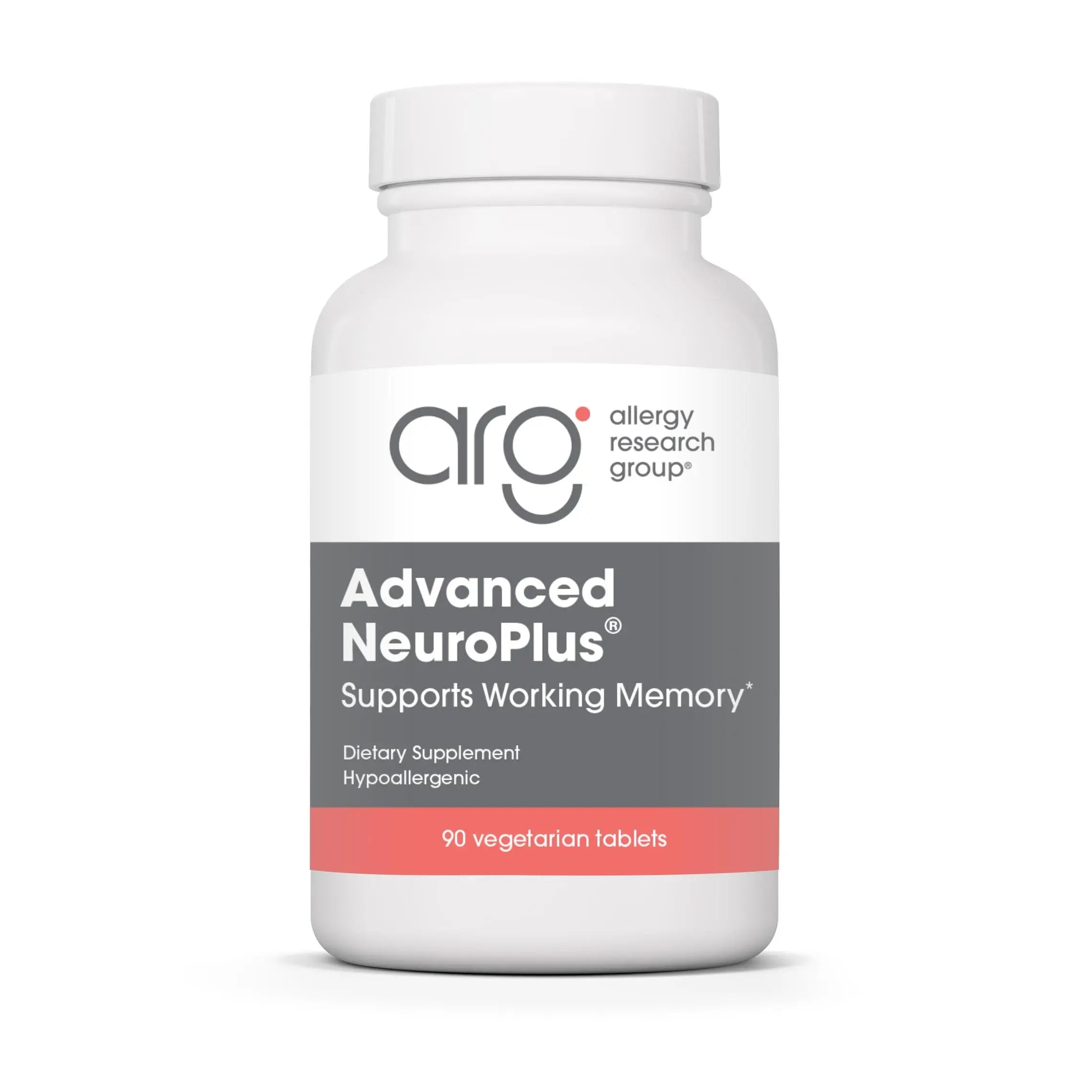 Allergy Research Group Advanced NeuroPlus - Nootropic Formula with Spearmint Extract, Lions Mane & Citicoline - Supports Working Memory Focus & Cognitive Function - 30 Servings - 90 Tablets Allergy Research Group Au supplements