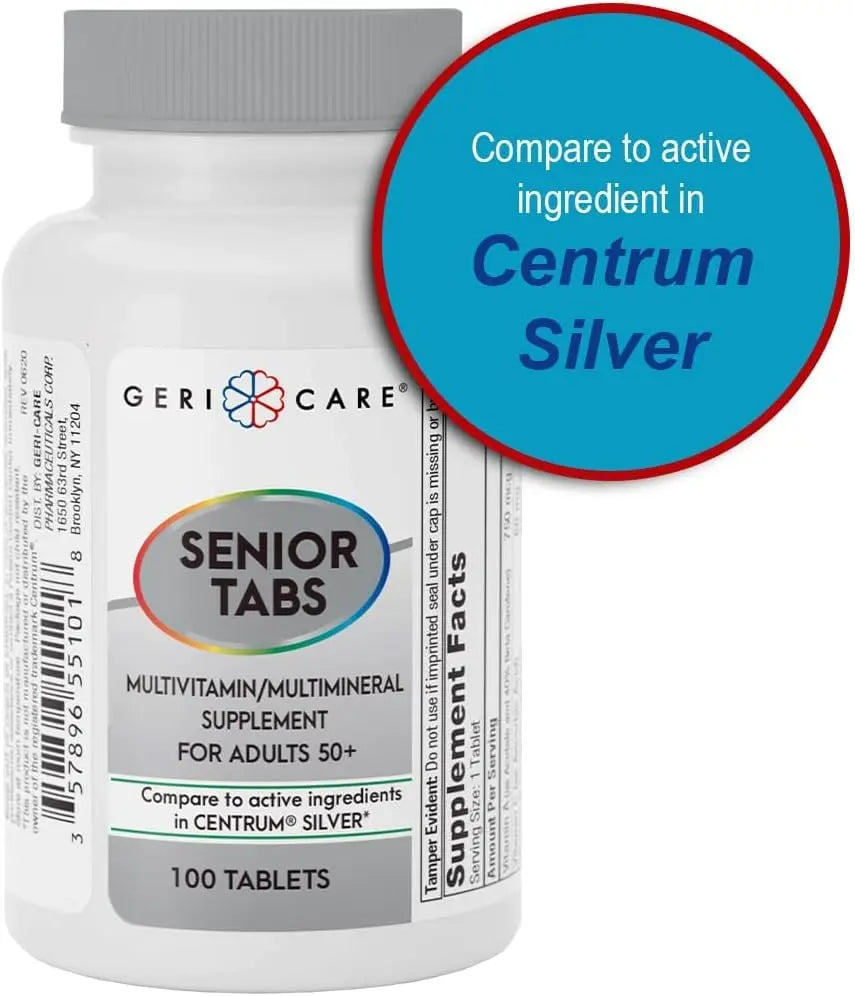 GeriCare Senior Tab 50+ Multivitamin and Minerals Tablets - Immune Support - Age-Defying Nutrition, 100 Count (Pack of 2) GeriCare Au supplements