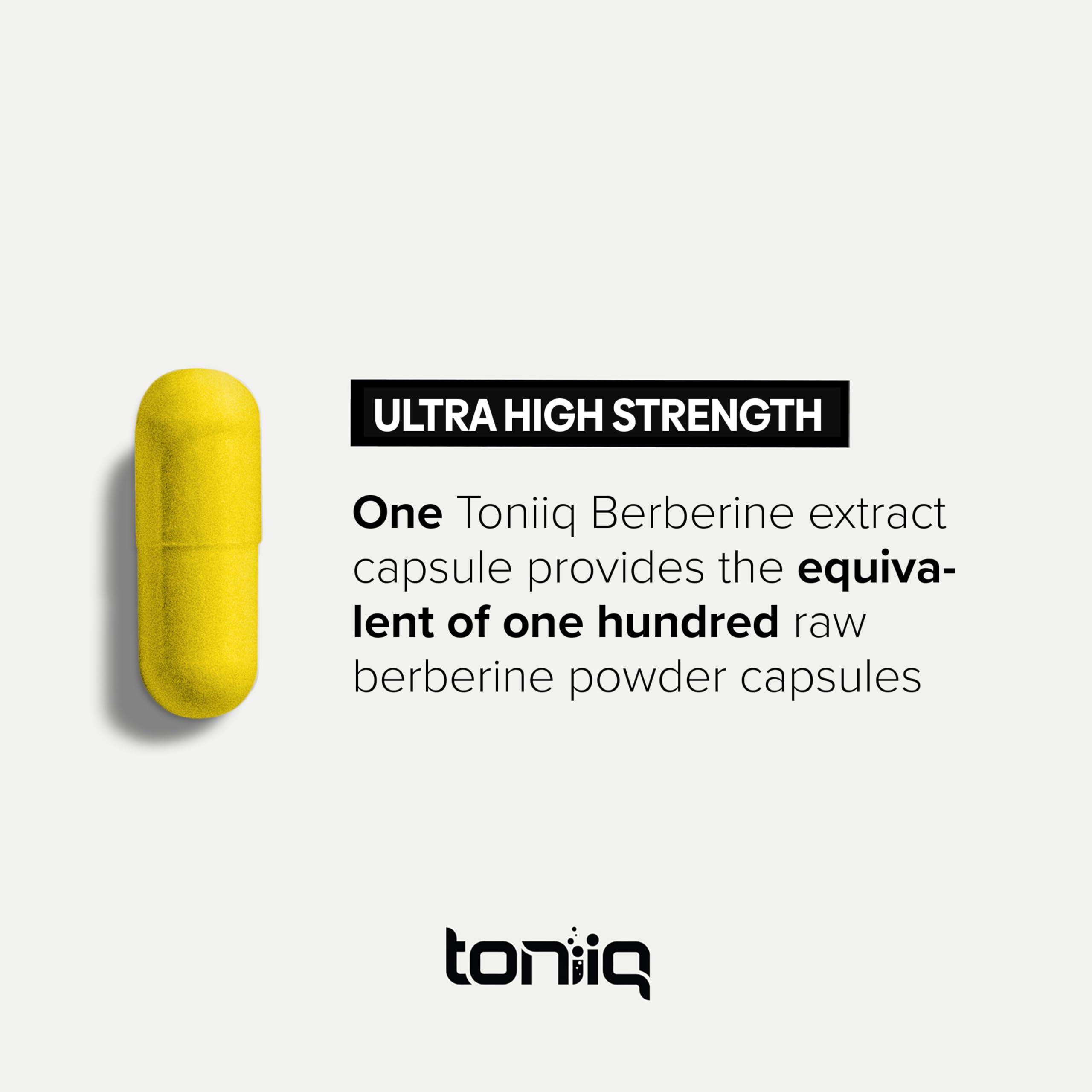 Toniiq Ultra High Strength Berberine HCl from The Himalayas - 100:1 Concentrated Extract - Lab-Tested 97% Berberine HCl - 90 Vegetarian Capsules, 500 mg per Capsule Toniiq Au supplements