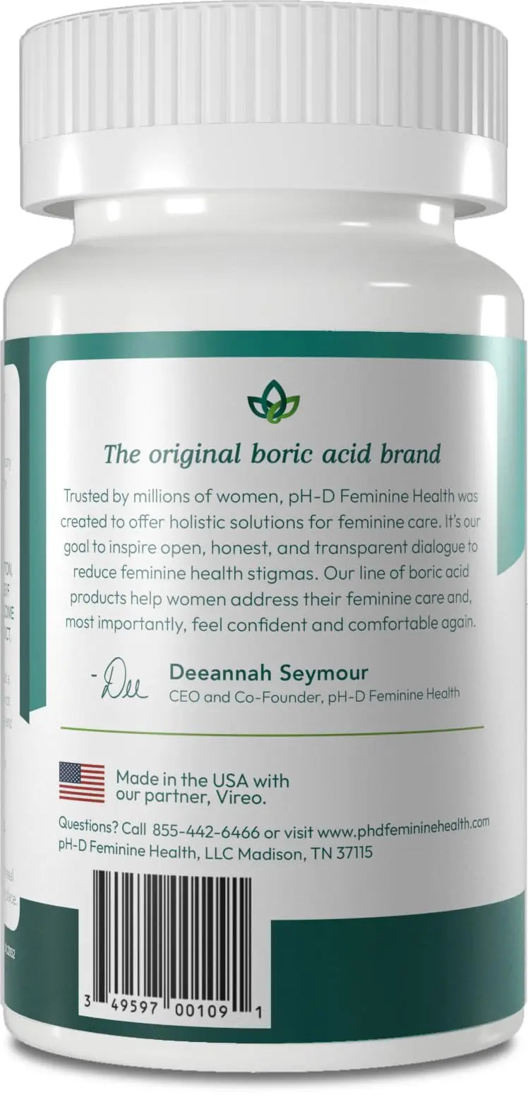 pH-D Feminine Health - 600 mg Boric Acid Suppositories - Woman Owned - for Vaginal Odor Use - 24 Count pH-D Feminine Health Support Au supplements