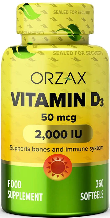 ORZAX Vitamin D3 2000 iu (50 mcg) - 1 Year Supply for Strong Muscle Function ORZAX Au supplements