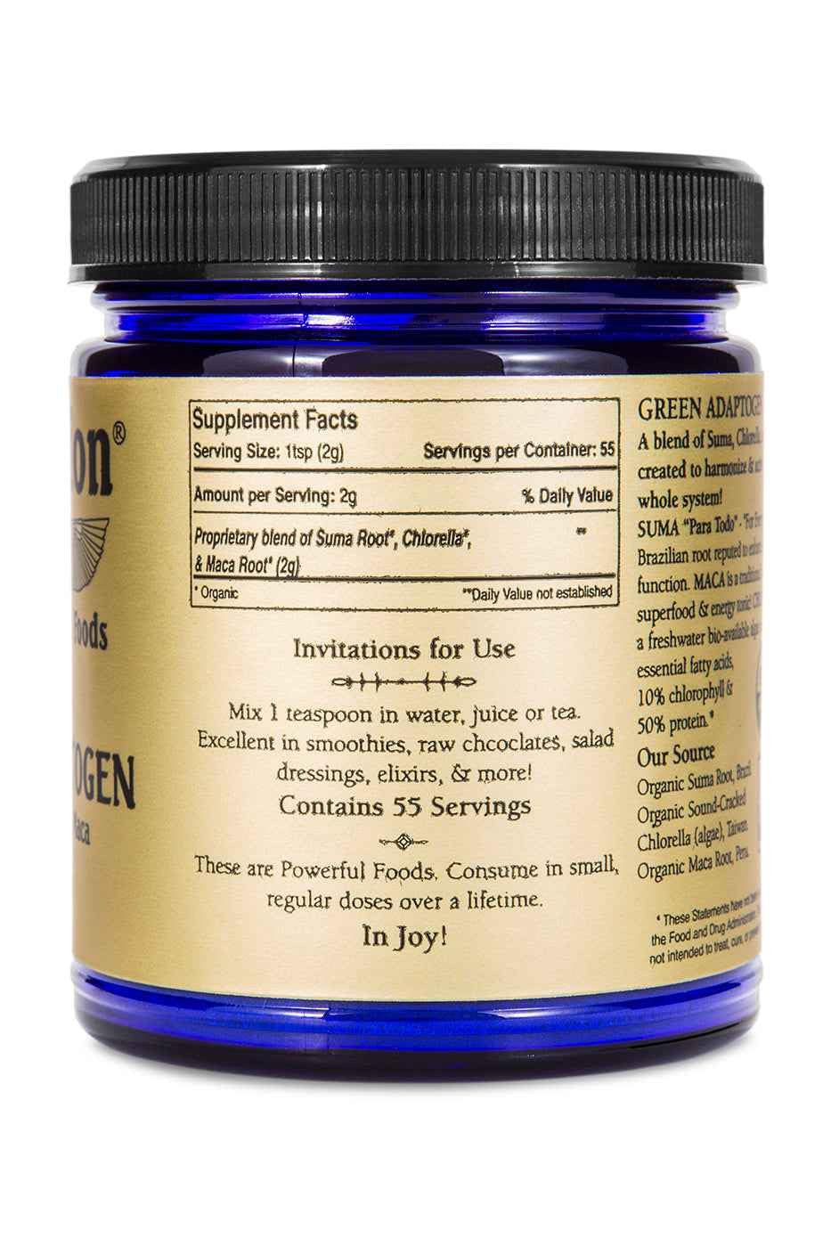 Green Adaptogen Superfood Powder | Organic Maca, Suma Root & Chlorella Blend | Plant Based Adaptogenic Herbal Supplement | Nutrient Rich Greens Powder for Smoothies & Daily Wellness | Non-GMO | 111g Sun Potion Au supplements