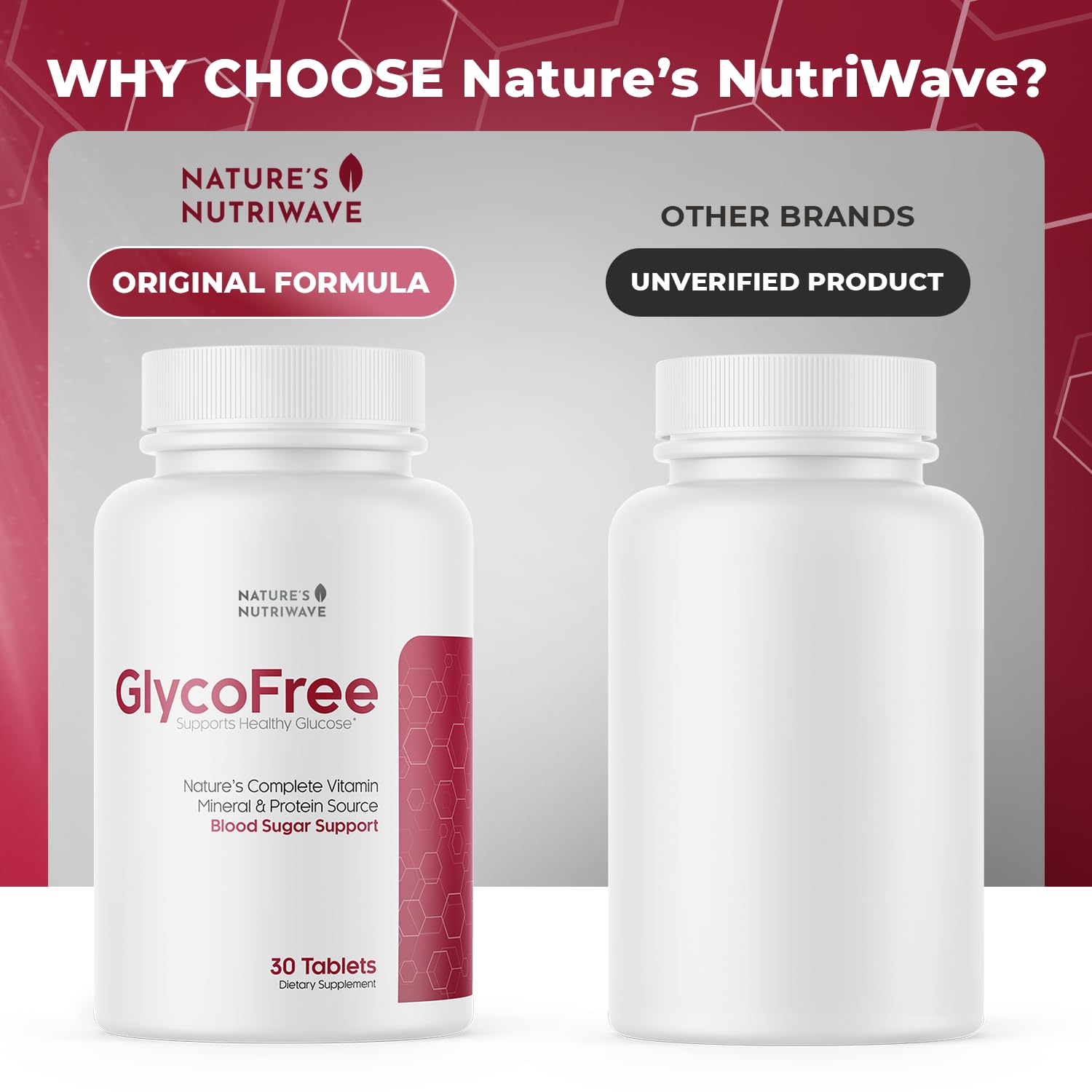 Nature’s NutriWave GLYCOFREE Supplement, Natural Plant-Based Blend with Berberine, Bitter Melon, Cinnamon, Inulin | Non-GMO, Made in USA - 30 Tablets, 3 Month Supply Nature’s NutriWave Au supplements
