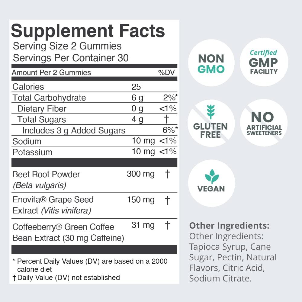 humanN SuperBeets Energy Gummies - Quick Energy & Mental Focus - Help Increase Nitric humanN Au supplements