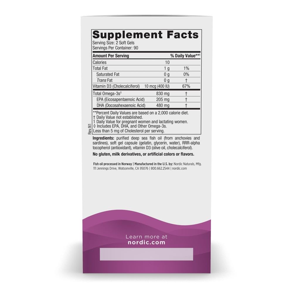 Nordic Naturals Prenatal DHA, Unflavored - 180 Soft Gels - 830 mg Omega-3 + 400 IU Vitamin D3 - Supports Brain Development in Babies During Pregnancy & Lactation - Non-GMO - 90 Servings Nordic Naturals Au supplements