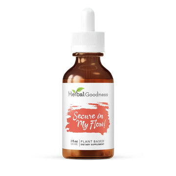 Herbal Goodness Secure in My Flow | Menstrual Support Supplements | Slow Flow Menstrual Supplements, Mood Support, Hormone Health, Aids Relaxation, Metabolic Support 2oz Herbal Goodness Au supplements