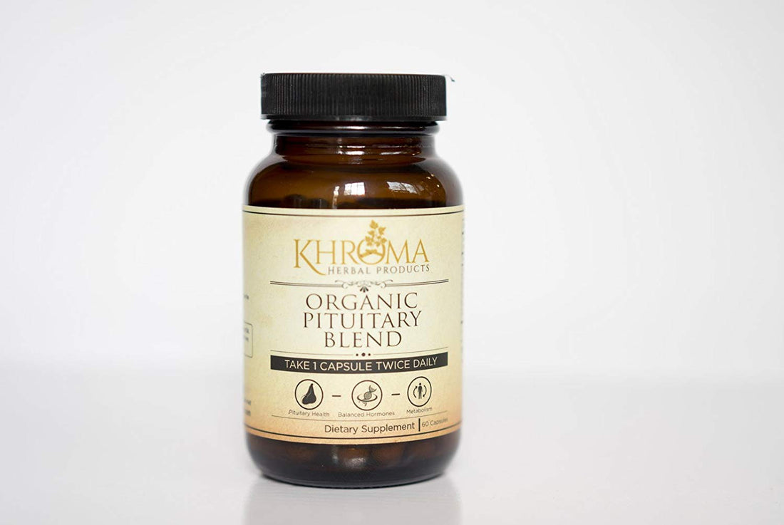 Organic Pituitary Blend - 60 Vegan Capsules in a Glass Bottle - for Maximum Pituitary Support - by Khroma Herbs Khroma Herbal Products Au supplements