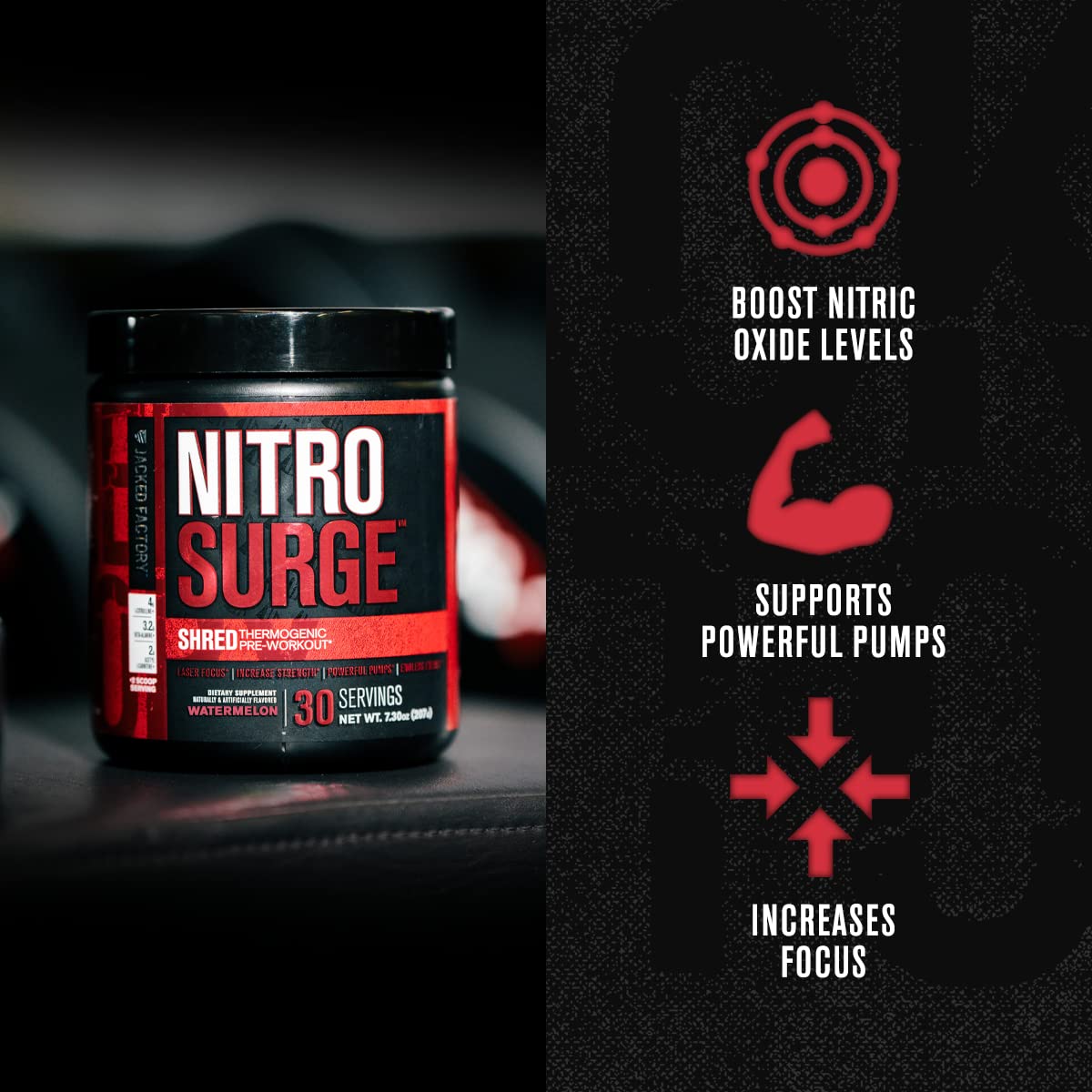 Jacked Factory Nitrosurge Pre-Workout in Blueberry Lemonade & Watermelon Nitrosurge Jacked Factory Au supplements