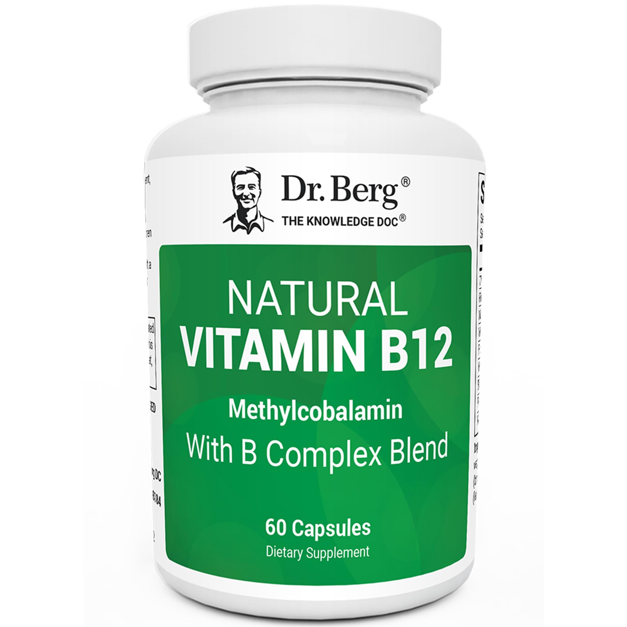 Dr. Berg Natural Vitamin B12 1000 mcg with B Complex Blend - Methylcobalamin B12 for Energy, Nerve Health, and Cognitive Function* - Methylated B12 with Folate - 60 Capsules (2-Month Supply) Dr. Berg Nutritionals Au supplements