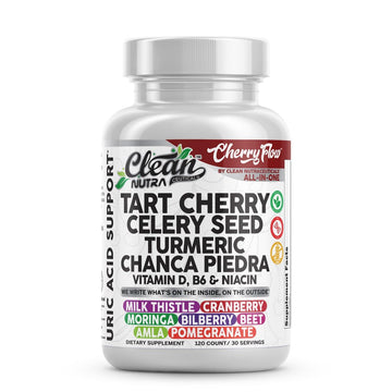 Cherry Flow Tart Cherry Capsules Uric Acid Support Celery Seed Turmeric Chanca Piedra Vitamin D Vitamin B6 Niacin Milk Thistle Moringa Extract Pomegranate Beets 90 Count By Clean Nutra Clean Nutraceuticals Au supplements