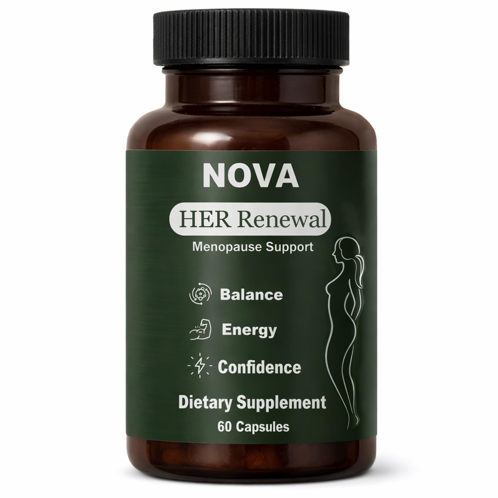 DFTLUUE NOVA Menopause Relief Support for Her - Probiotic Estrogen Balance Formula with Curcuminoids & Botanical Extracts – Supports Hormonal Balance, Comfort & Daily Well-Being – 60 Capsules (1) DFTLUUE Au supplements