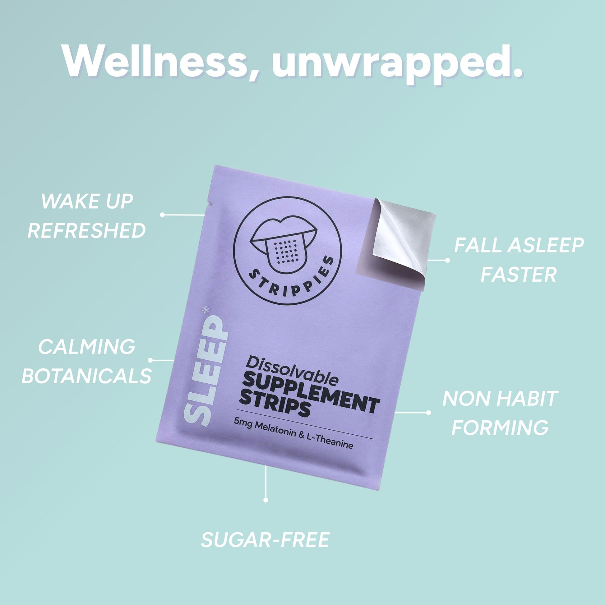 STRIPPIES Dissolvable Sleep Strips – Fast-Acting Melatonin 5mg with L-Theanine, Lavender, Chamomile, Hibiscus & Valerian – Natural Cranberry Flavor – 90 Strips STRIPPIES Au supplements