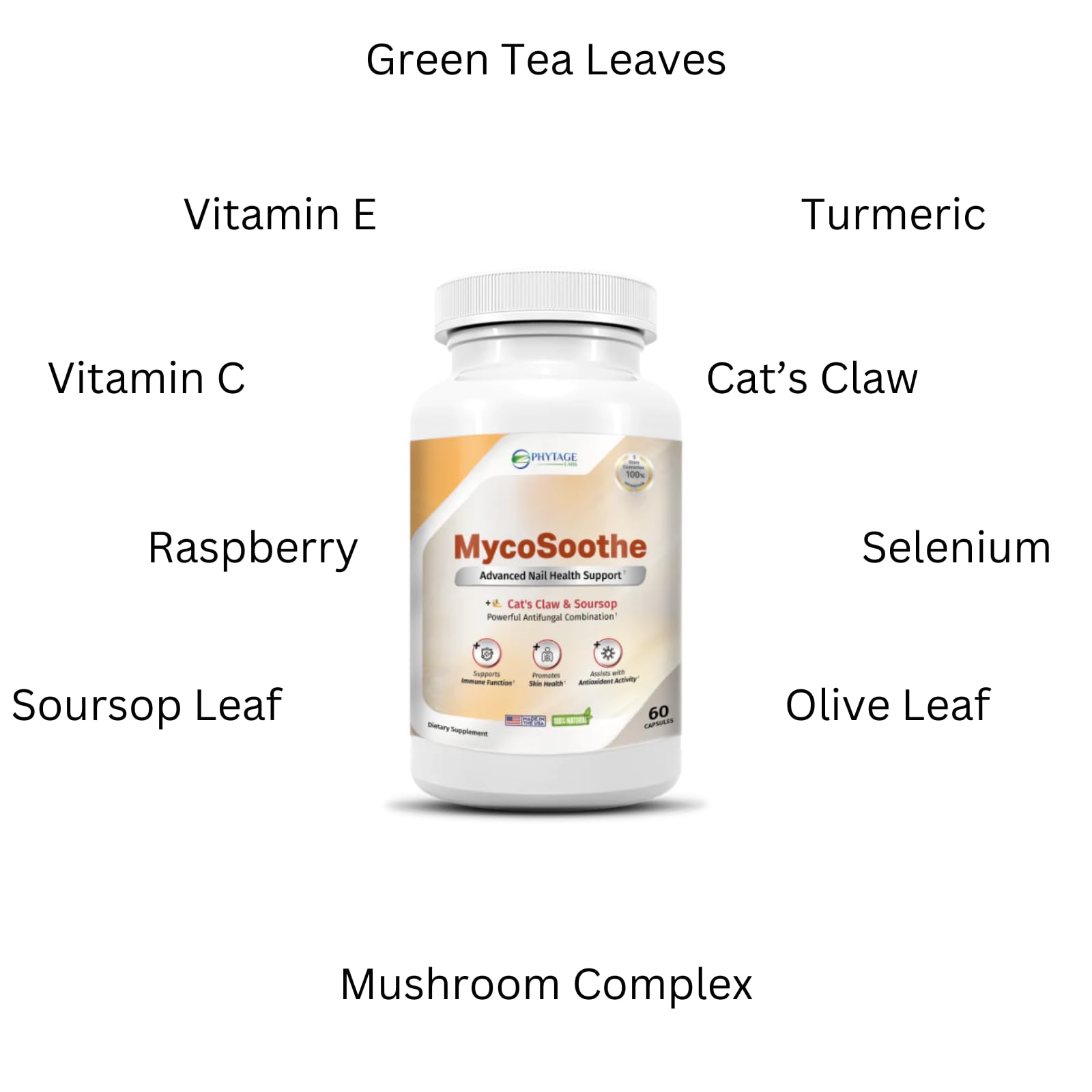 Phytage Labs MycoSoothe Advanced Hair, Skin, Nail & Immunity Support Formula - 60 Capsules Phytage Labs Au supplements
