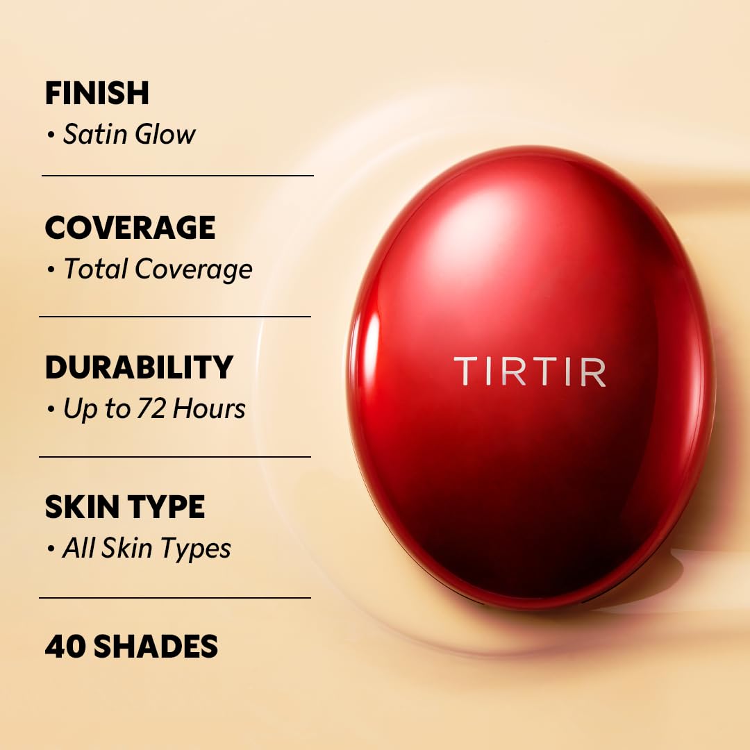 [*Mini Size*] TIRTIR Mask Fit Red Cushion Foundation | Full coverage, Weightless, Skin fit, Satin Glow Finish, Korean Makeup BB Foundation, beauty, Tattoo cover up, Buildable (#23N Sand / 0.15 Fl Oz) TIRTIR Au supplements