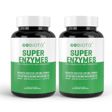 GOBIOTIX Digestive Enzymes Supplement with Prebiotics and Probiotics for Women and Men - Gut Health, Gluten Digestion, Lactose Absorption