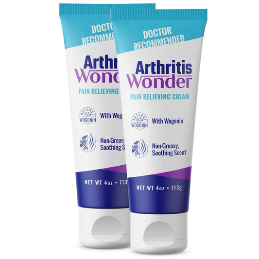 Arthritis Wonder Pain Relief Cream, 4 oz – Arthritis Pain Relief Cream for Hand, Knee, Foot and Wrist Joints – Fast-Acting, Deep Penetrating, Non-Greasy Formula with Natural Wogonin - 2 Pack Arthritis WonderAU supplements