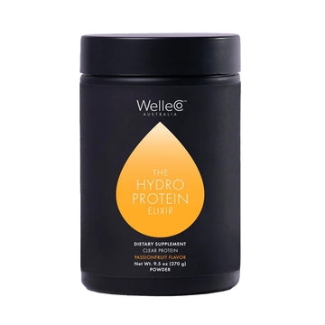 WelleCo HydroProtein Elixir, Potassium Electrolyte Powder with 15g Vegan Protein for Energy, Healthy Hair, Skin & Nails, Easy to Digest Powdered Electrolytes, Passionfruit, 9.5oz Jar WelleCo Au supplements