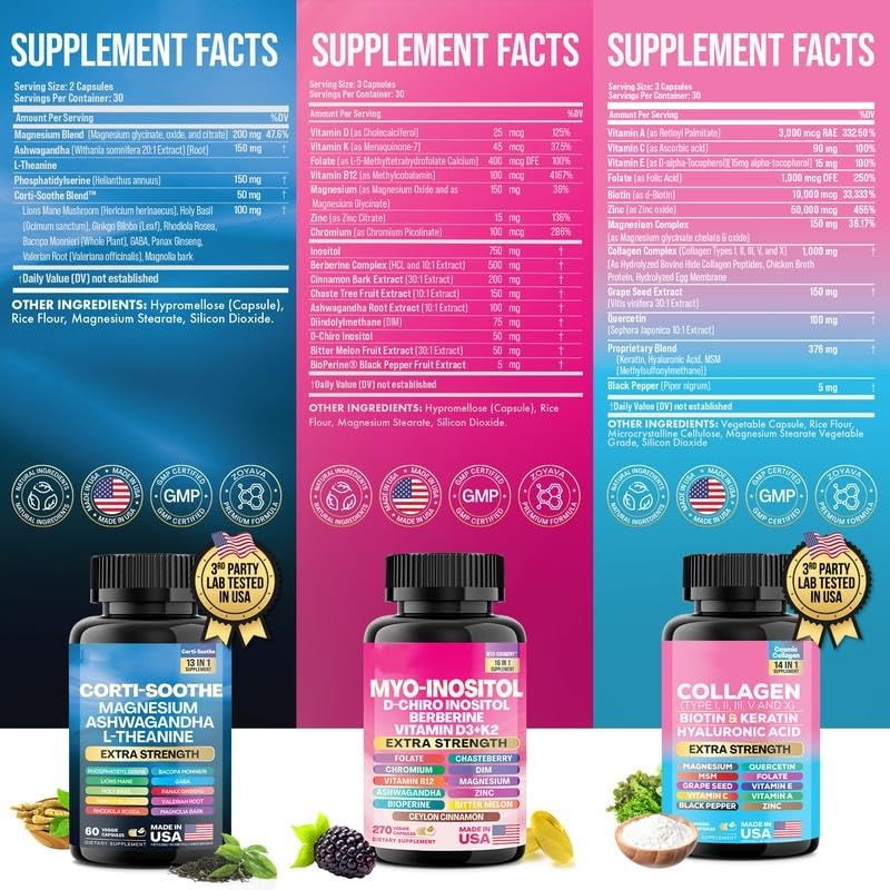 ALongDeng She Shines Set - Ultimate Women's All-in-One Supplement with Corti-Soothe, Myo-Inositol, Collagen & Extra Strength Ingredients ALongDeng Au supplements