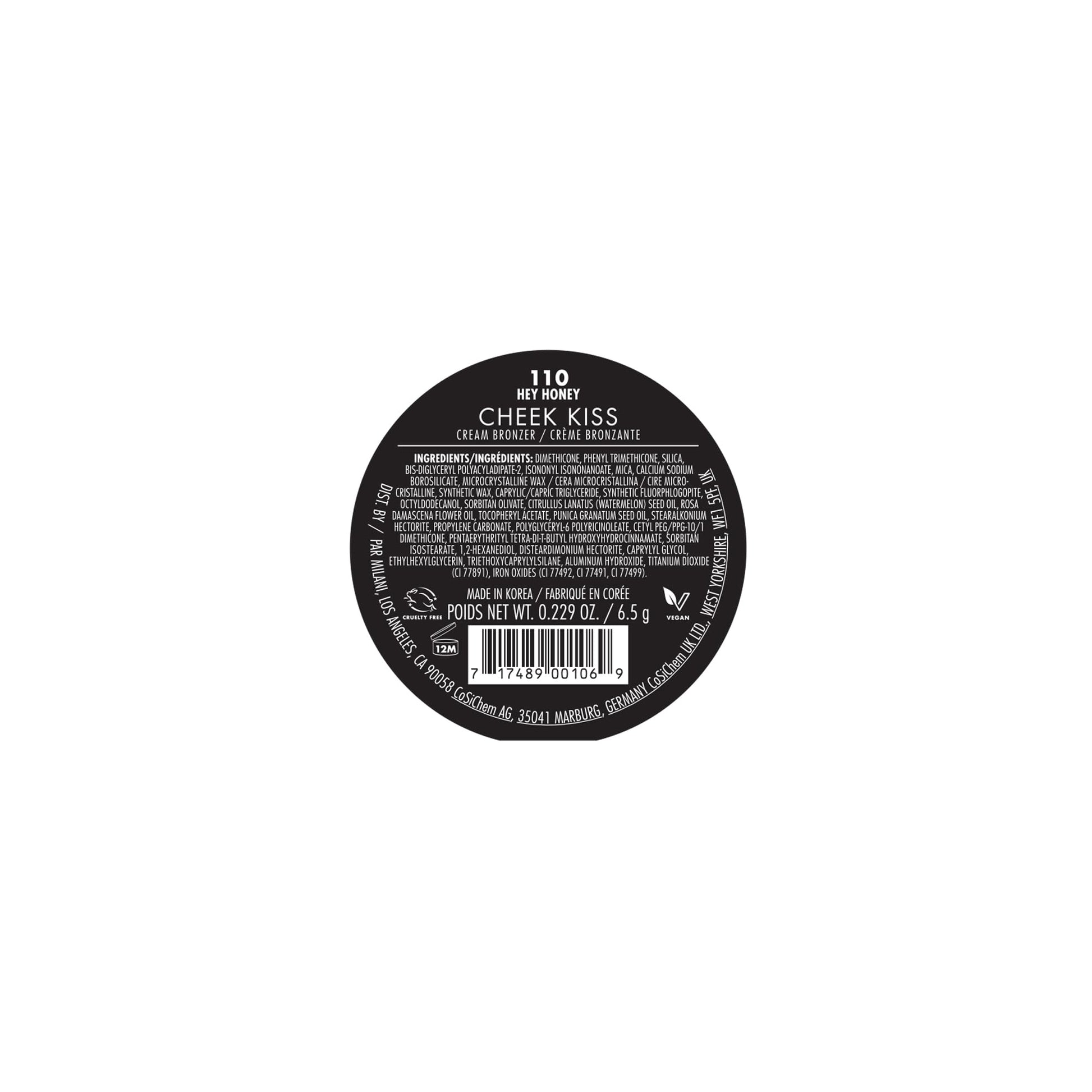 Milani Cheek Kiss Cream Bronzer, 110 - Hey Honey, Vegan & Cruelty-Free, Made in Korea, Lightweight Glow, Soft Matte Finish Milani Au supplements