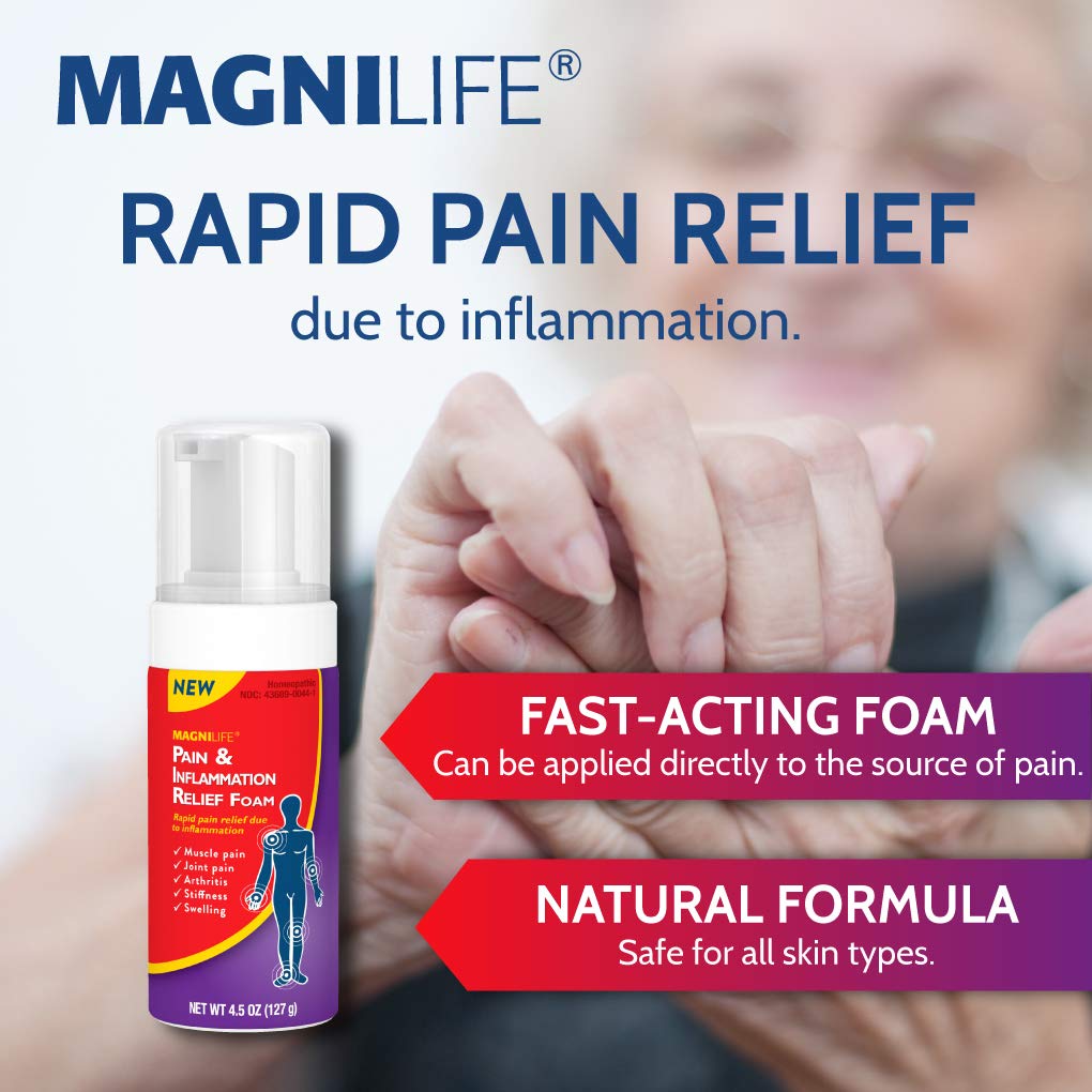 MagniLife Pain & Inflammation Relief Foam, 4 oz, Non-Greasy Arthritis Pain Reliever for Muscle, Joint, Knee, Hip, Back, Foot, Helps Ease Stiffness, Soreness, Swelling & Everyday Discomfort MagniLife Au supplements
