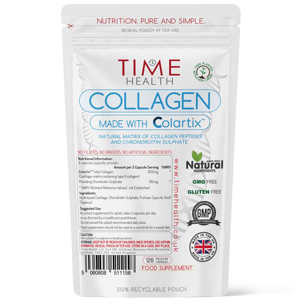 New: Colartix™ Collagen - 120 Capsules - Joint Specific Type II Collagen from Cartilage - Hydrolysed Collagen Time Health Au supplements