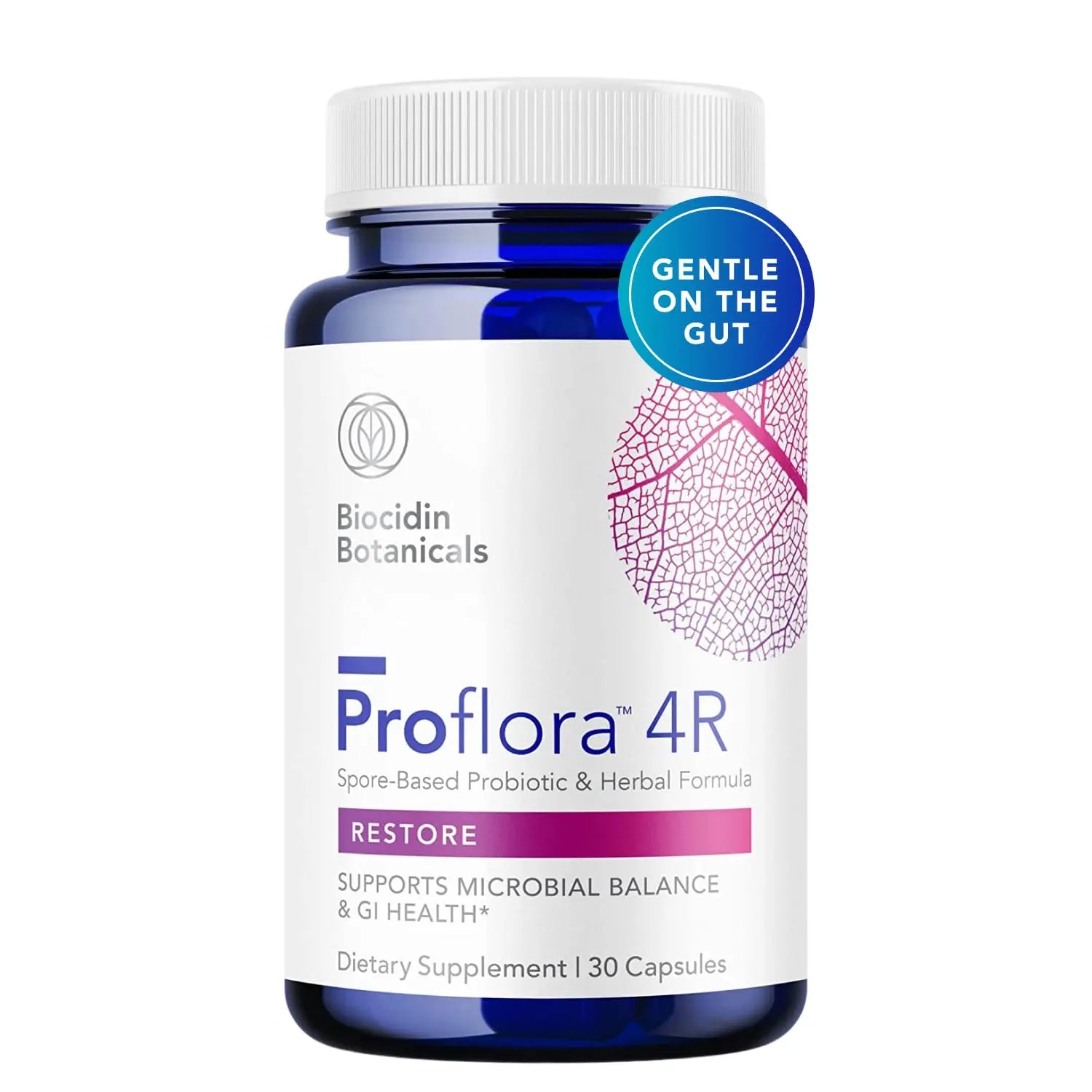 Biocidin Proflora 4R Spore Probiotic - Digestive Health Probiotics for Women & Men - Clinically Researched Bacillus Strains & Organic Aloe, Marshmallow Root for Gut Support (30 Vegan Capsules) Bio-Botanical Research Au supplements