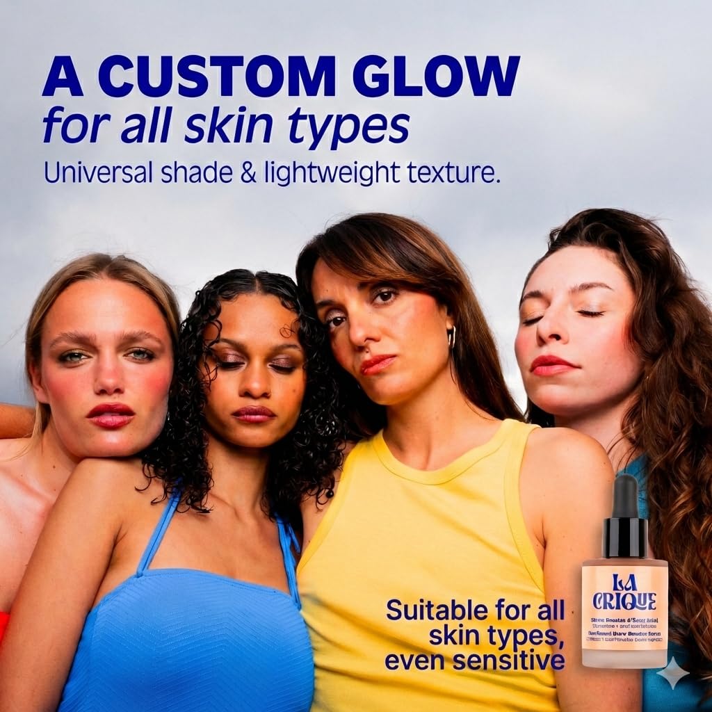 La Crique Bronzing Face Serum - Hydrating Bronzing Drops with Hyaluronic Acid & Anti-Pollution Protection - Natural Sun-Kissed Glow for All Skin Types - Vegan Friendly, Clean Beauty - 1 fl oz LA CRIQUE Au supplements