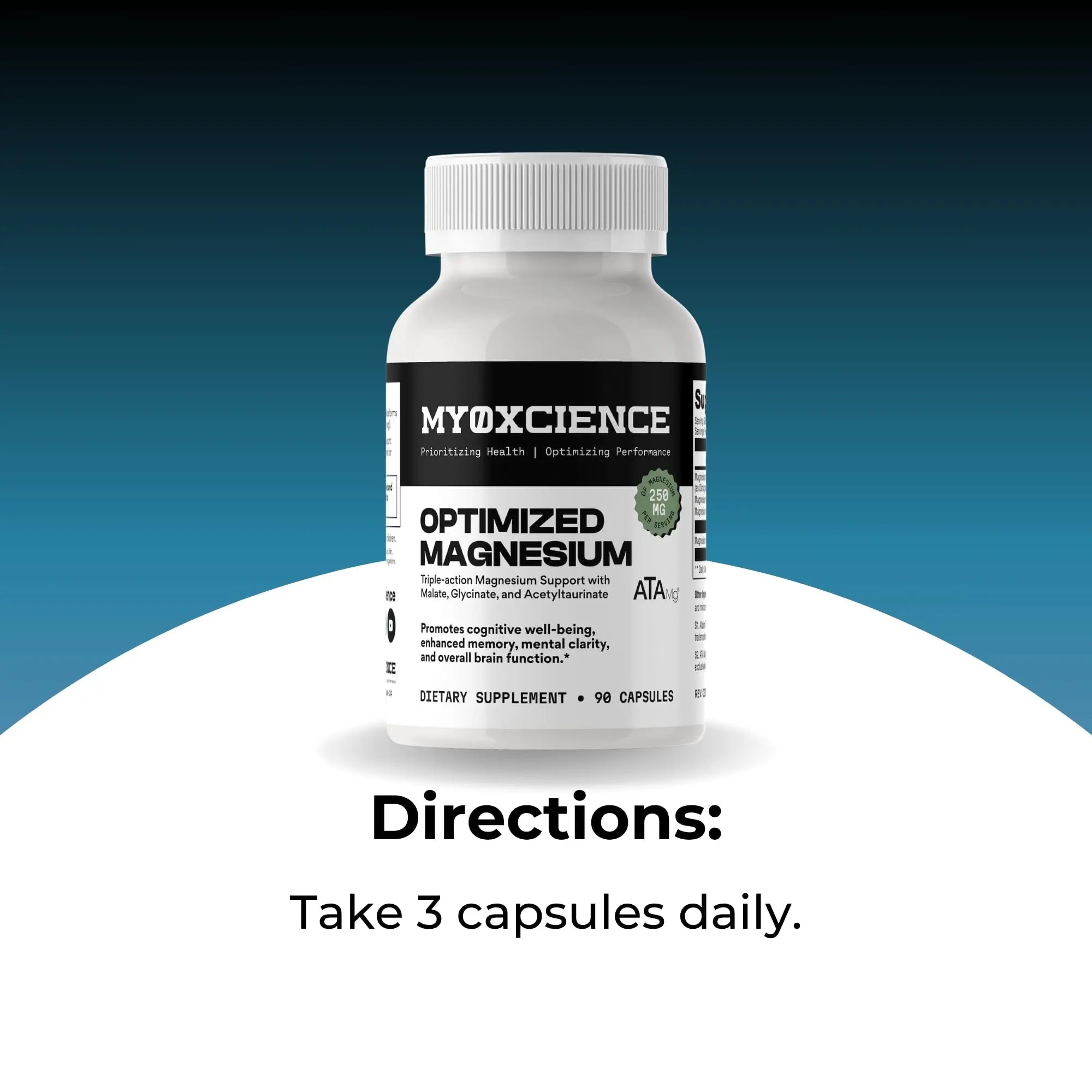 MYOXCIENCE Optimized Magnesium Glycinate + Magnesium Taurate (as ATAmag®) for High Brain Bioavailability to Support Stress Relief and Sleep | 30 Servings MYOXCIENCE Au supplements