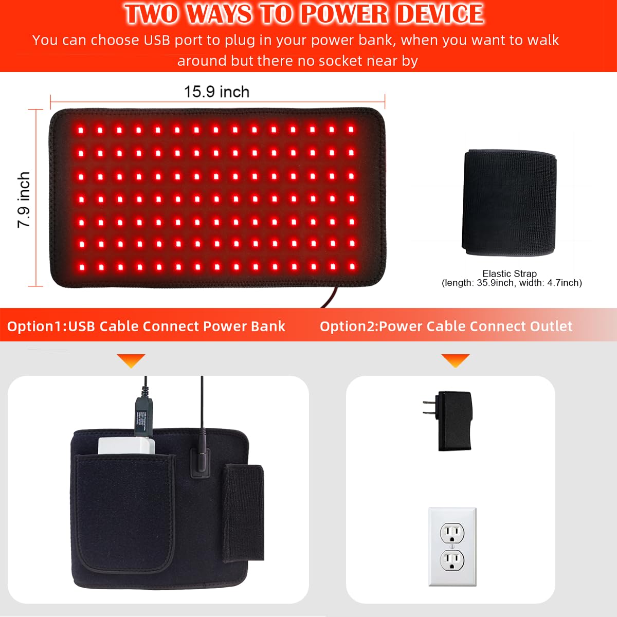 Red Light Therapy Infrared Light Therapy Pad for Body Pain NIR Deep Therapy for Back Knee Hands bonodave Au supplements