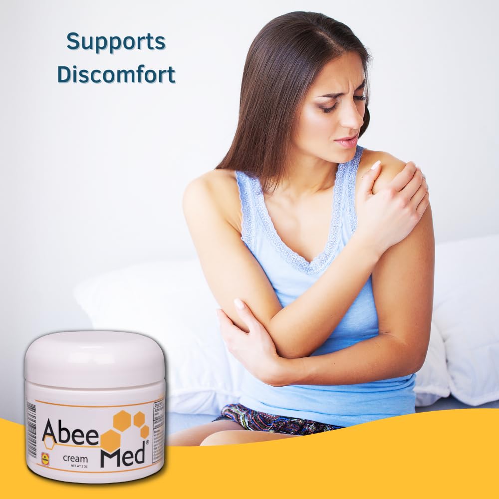 AbeeMed Cream Bee Venom Apitoxin for Aches - Menthol - Histamine DHCL - Bee Polen - Chamomile - Support for Neck and Backache - Supports Joint & Muscle Discomfort - Sprains, Bruises and Strains V2 ABEE MED Au supplements