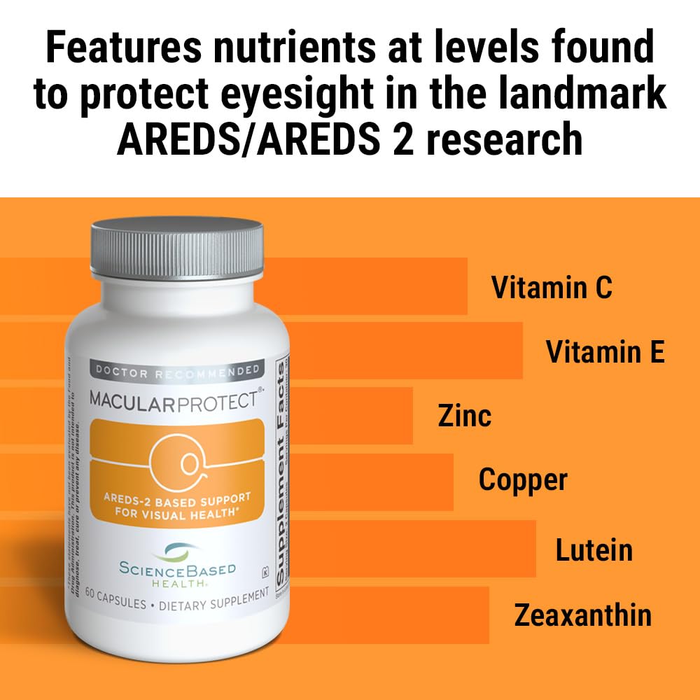 ScienceBased Health MacularProtect AREDS 2 Formula – Eye Health Vitamin & Mineral Supplement with Lutein, Zeaxanthin & B Vitamins for Macular & Vision Support – 60 Capsules ScienceBased Health Au supplements
