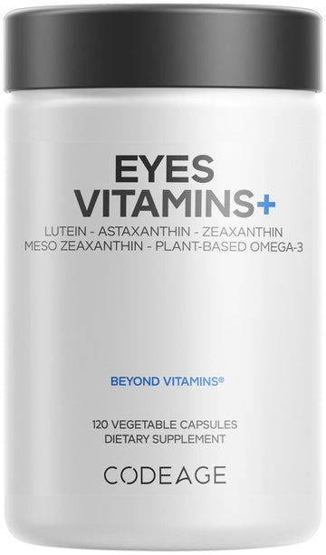 Codeage Eyes Vitamins - AREDS 2 Based Formula Supplement - 2-Month Supply - Vitamins A, C, E, Zinc, Lutein, Astaxanthin, Zeaxanthin, Eyebright, Marigold, Bilberry, Saffron, Omega-3-120 Capsules Codeage Au supplements