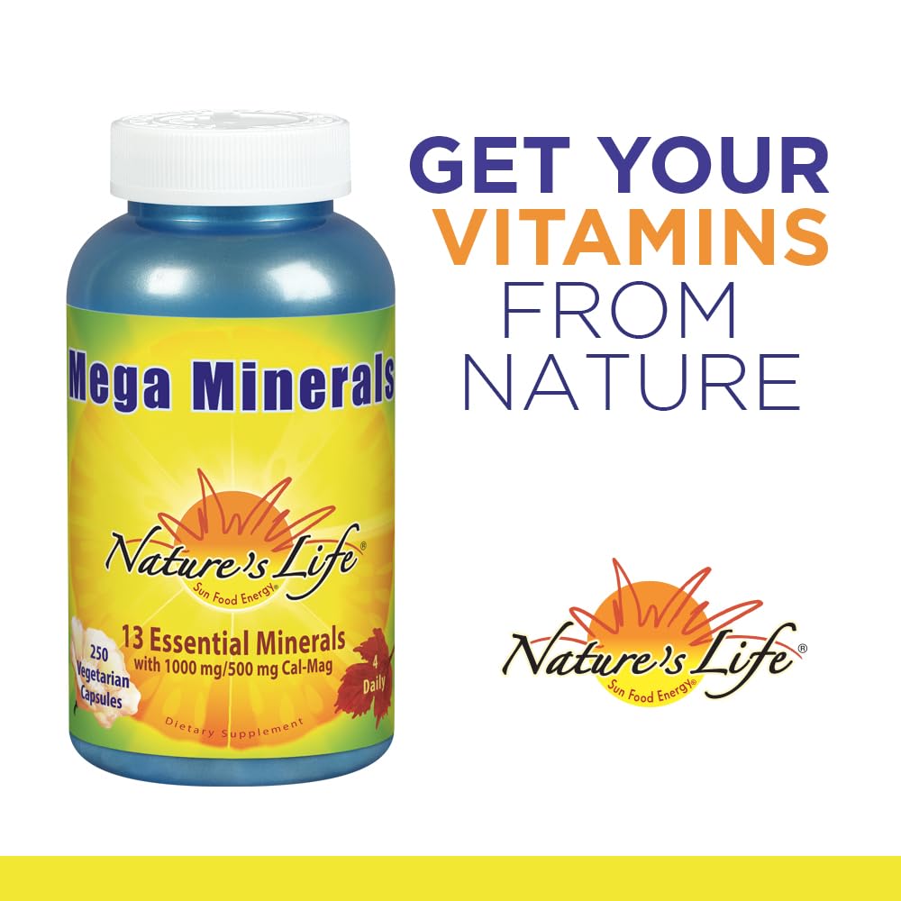 Nature's Life Mega Minerals Complex | Complete Multi Mineral + Vitamin D Supplement | 250 Vegetarian Capsules Nature's Life Au supplements