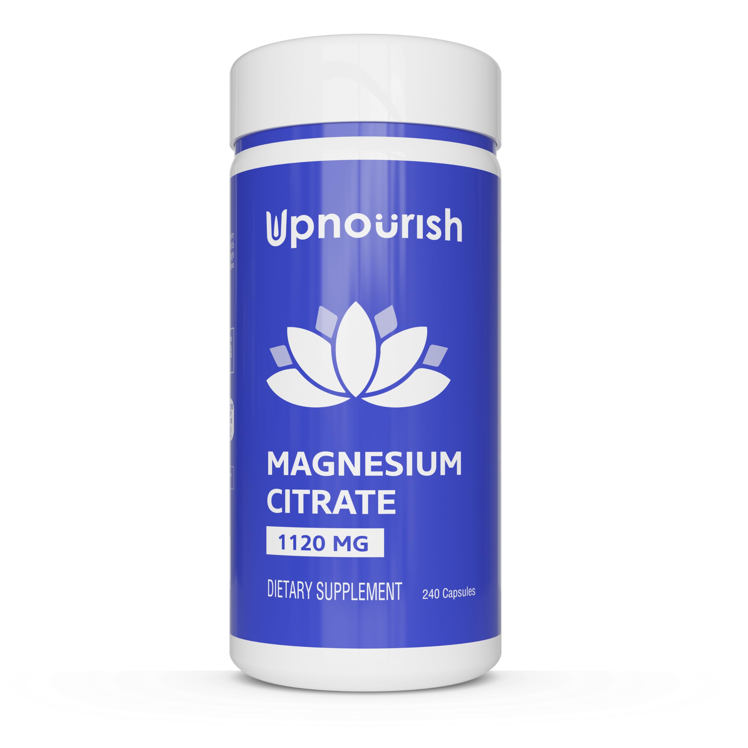 UpNourish Pure Magnesium Citrate (Citrato de Magnesio) 1120mg, 240 Capsules - High Absorption Magnesium Supplement for Women & Men - Natural Calm Magnesium for Constipation, Relax, Cramp Defense UpNourish Au supplements