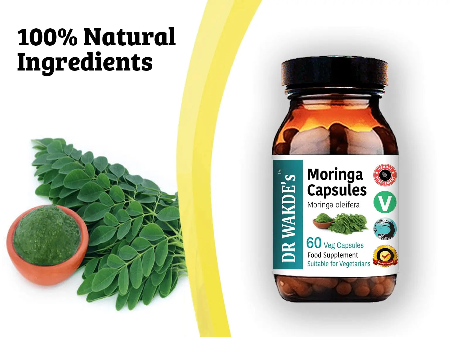 DR WAKDE'S Moringa Capsules (Moringa oleifera, 60 Veg Caps, Plant-Based Supplement, Ayurvedic Herb, All Natural, Vegan) DR WAKDE's Au supplements