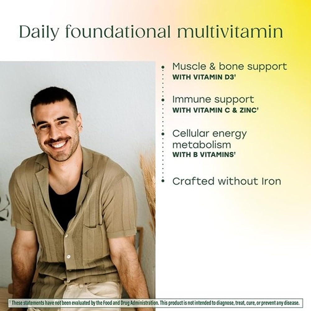 MegaFood One Daily Iron Free Multivitamin - Multivitamin for Women and Men - with Real Food - Immune Support Supplement - Bone Health - Energy Metabolism - Vegetarian; Non-GMO; No Iron - 60 Tablets MegaFood Au supplements