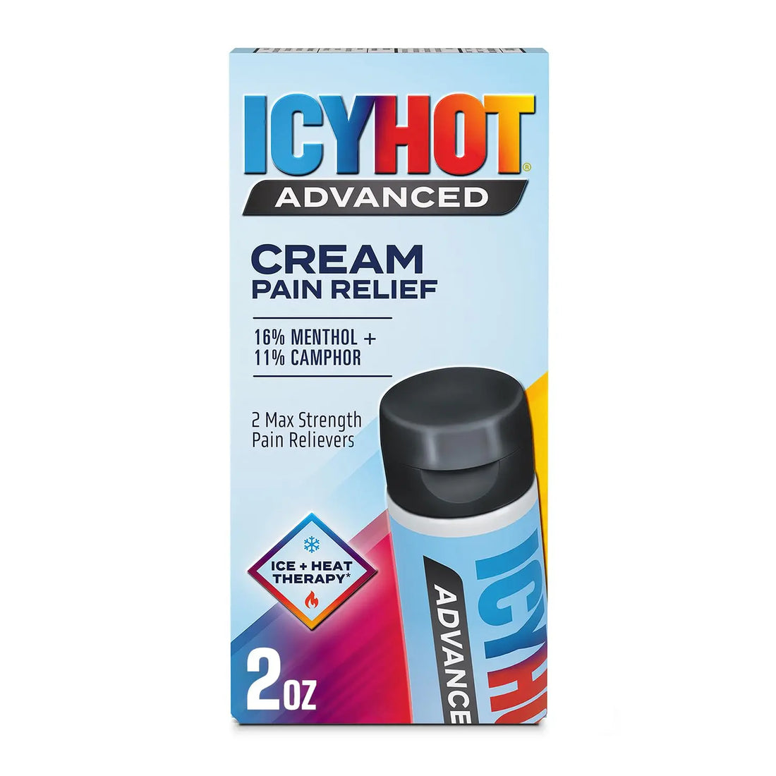 Icy Hot Advanced Pain Relief Cream, Fast-Acting, Max Strength Pain Relief with Menthol 16% and Camphor 11%, Ice and Heat Contrast Therapy for Backaches, Joints, Muscle Strains and Arthritis, 2 oz Icy Hot AU supplements