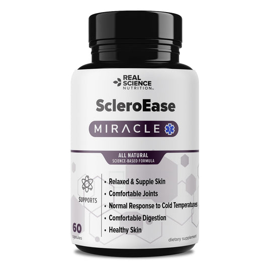 Real Science Nutrition ScleroEase Miracle Offers Relief to sufferers of Scleroderma, Supporting Flexible & Supple Skin, Comfortable Joint Movement, Comfortable Digestion, and Healthy Skin Real Science NutritionAu supplements