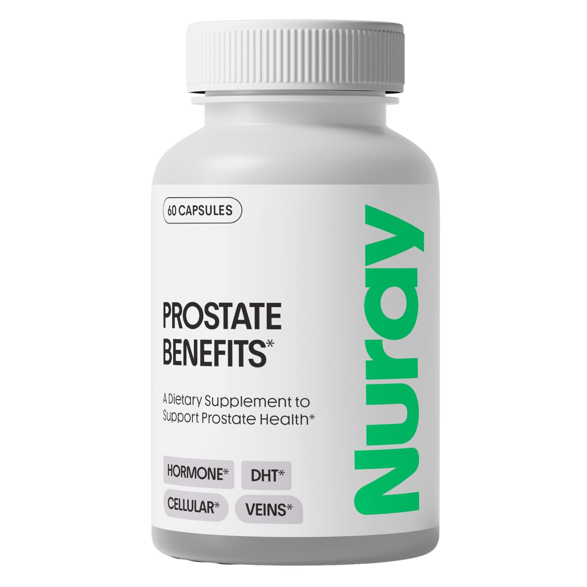 Nuray Prostate Support Supplement for Men and Women with Saw Palmetto, Vitamin C, Vitamin E, Zinc, Stinging Nettle & Alpha Lipoic Acid - 60 Vegetarian Capsules Nuray Au supplements