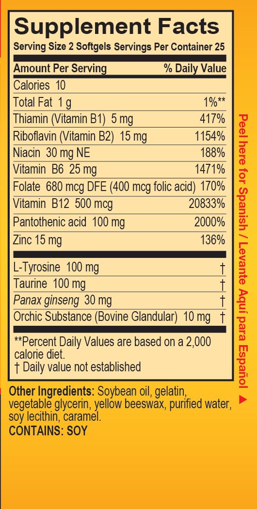 Super Macho Dietary Supplement with High Potency Zinc & 7 B Vitamins, No Preservatives, Sugar or Caffeine, Made in USA, 50 Softgels (3 Pack) Super Macho Au supplements