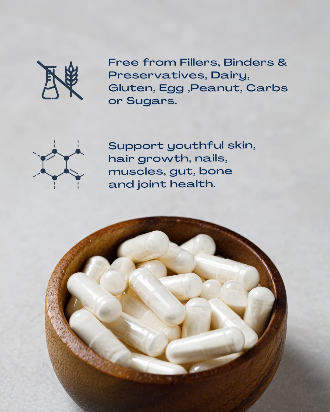 BioOptimal Collagen Peptides Capsules - Grass-Fed, Pasture-Raised Hydrolyzed Protein Supplement for Skin, Hair, & Nails - Non-GMO, Zero Sugar Daily Pills for Men & Women (180 Capsules) BioOptimal Au supplements