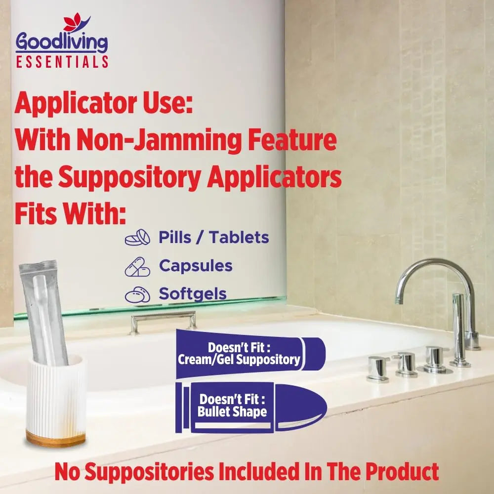 Suppository Applicators Mega Pack 30 Count Hygienic Inserter | Fits Suppositories Without Getting Stuck Inside With Our Innovative Pusher | Soft Tip, Smooth & Pain-Free Suppository Insertion Tool Goodliving Essentials Au supplements
