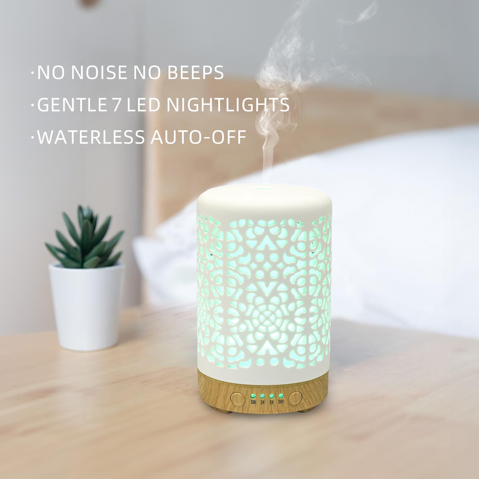 Essential Oil Diffusers, 100ml White Ceramic Diffuser with 7 LED Lights,Ultrasonic Aromatherapy homnas Au supplements