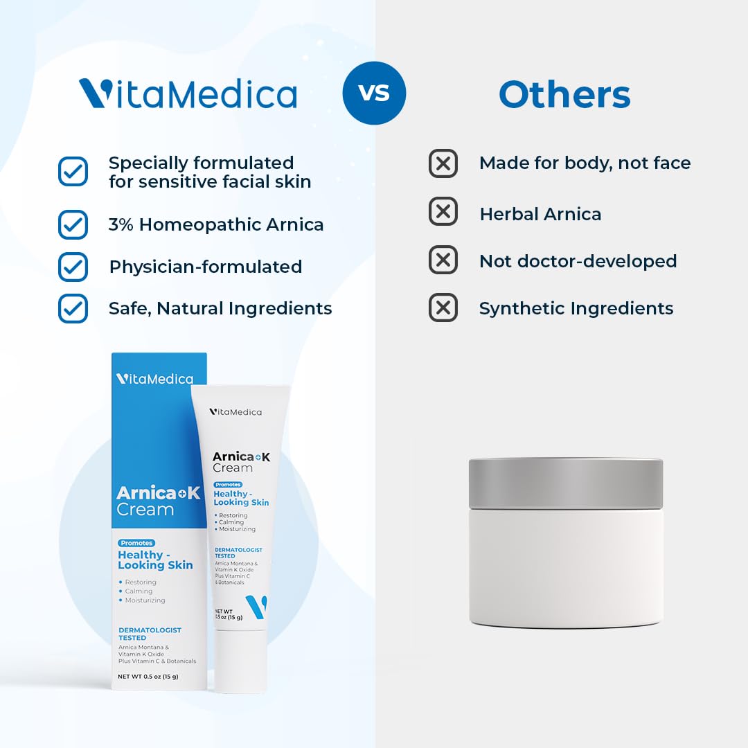 VitaMedica Arnica + Vitamin K Bruise Recovery Cream for Face & Under-Eye, Sensitive-Skin Formula, Post-Procedure Support, 0.5 oz VitaMedica Au supplements