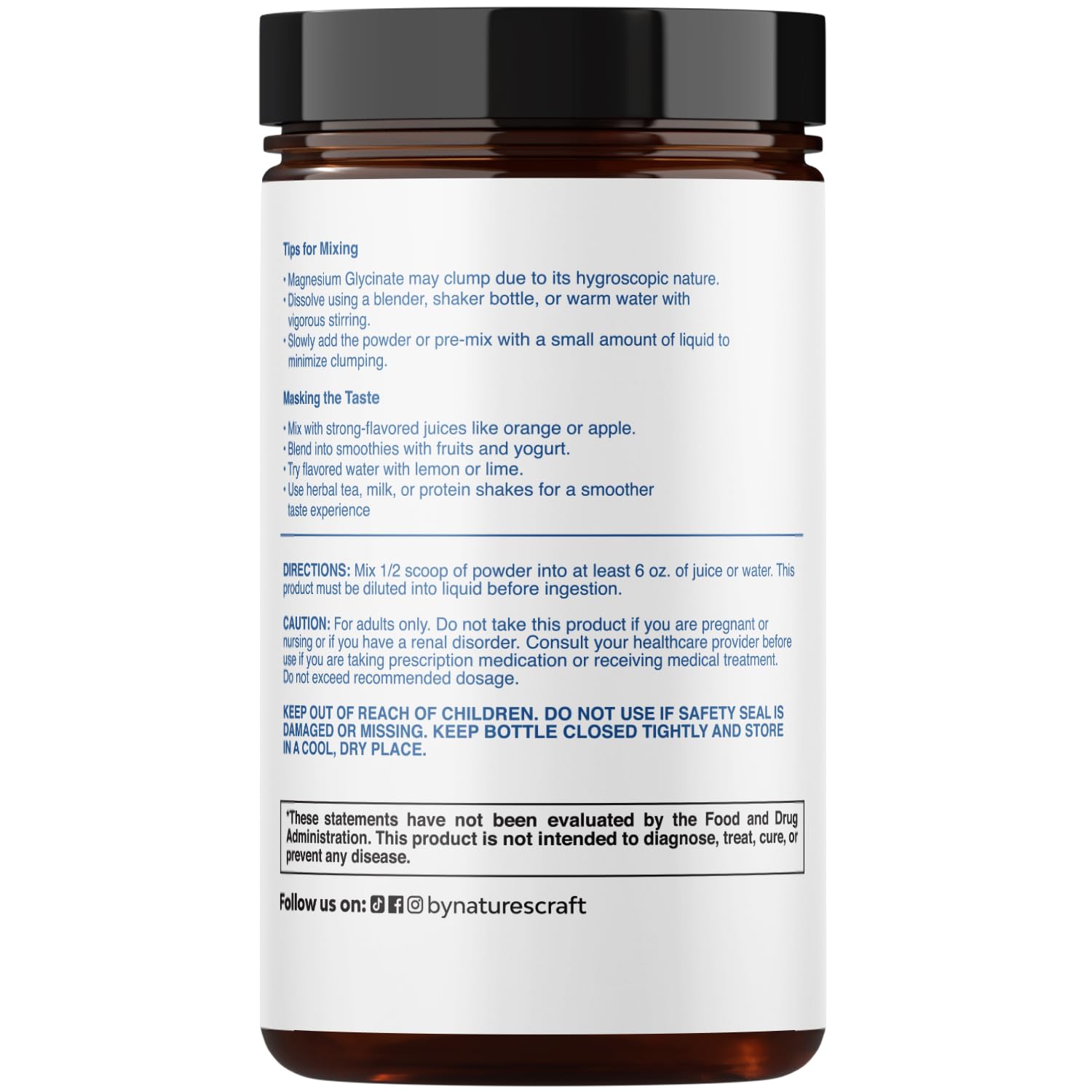 Potent Magnesium Glycinate Powder 400mg - Calm Magnesium Powder Bulk for Muscle Relax, Calm & Sleep Support for Adults - Glycinate Mag Soothe Vegan & Non-GMO Supplement - 1 Pack Natures Craft Au supplements