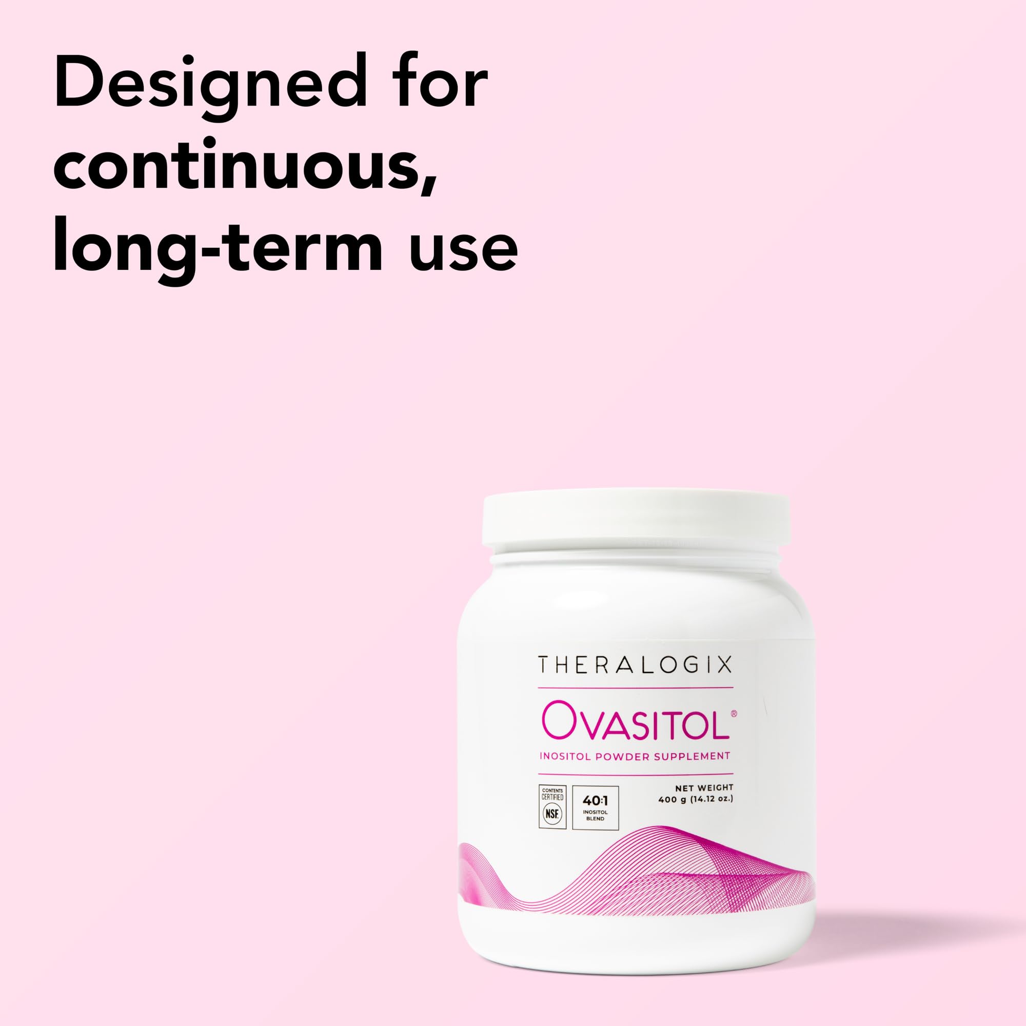 Theralogix Ovasitol Inositol Powder - 90-Day Supply - Myo-Inositol & D-Chiro Inositol for Hormone Balance & Ovarian Function Support* - NSF Certified - 400 g (180 Servings) Theralogix Au supplements