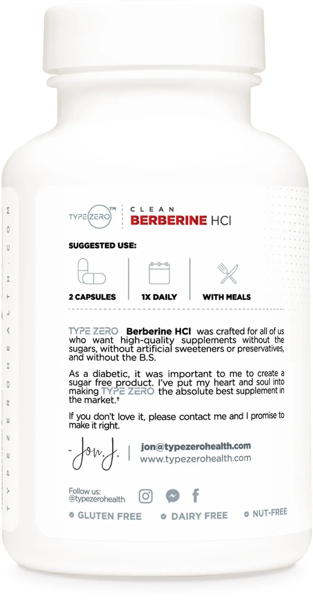 Type Zero Berberine HCL 1200mg 60 Capsules - Clean, Non-GMO, Gluten Free Supplement Type Zero Au supplements