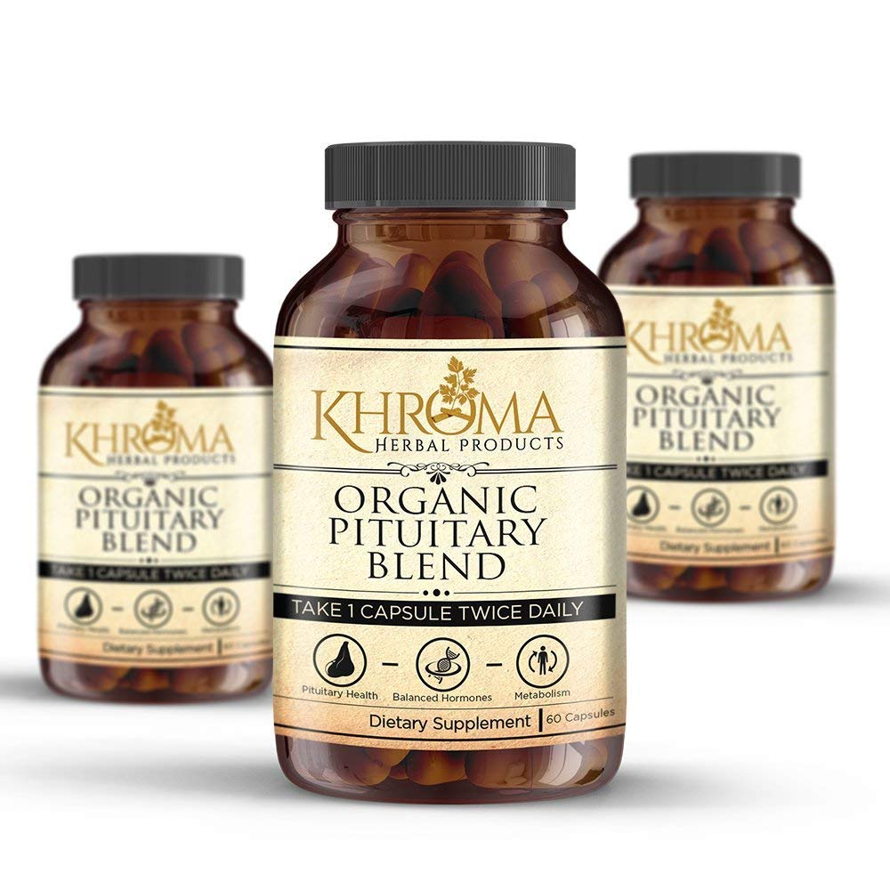 Organic Pituitary Blend - 60 Vegan Capsules in a Glass Bottle - for Maximum Pituitary Support - by Khroma Herbs Khroma Herbal Products Au supplements